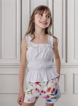 Conjunto Blusa E Short Estampa Floral Luluzinha Branco - 2 Anos 2 Conjunto Blusa E Short Estampa Floral Luluzinha Branco - 2 Anos 2