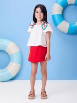 Conjunto blusa e short lenço cerejas Conjunto blusa e short lenço cerejas