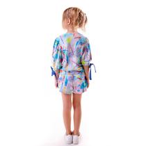 Conjunto Blusa e Short Moleviscose "Aquarela"