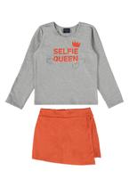 Conjunto Blusa e Short-Saia Infantil para Menina Guloseima