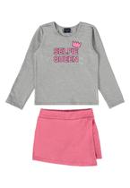 Conjunto Blusa e Short-Saia Infantil para Menina Guloseima