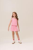 Conjunto Blusa e Short Saia Rosa Tulipa - Bugbee - Conjunto Blusa e Short Saia Rosa Tulipa - Bugbee -