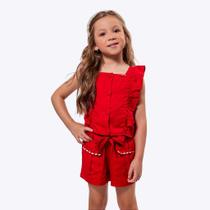 Conjunto Blusa e Short Vermelho Infantil Menina Vigat 4909