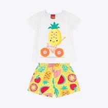 Conjunto Blusa e Shorts Abacaxi Infantil Feminino Kyly 1000207