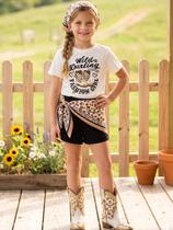 Conjunto Blusa e Shorts Bota e Lenço Country Ursinho Animê