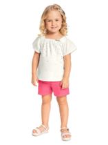 Conjunto Blusa e Shorts Infantil Menina Com Brilho