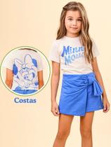 Conjunto blusa e shorts minnie coração animê