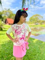 Conjunto blusa e shorts princesa rapunzel animê