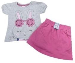 Conjunto Blusa E Shorts Saia Bordado Óculos Conjunto Blusa E Shorts Saia Bordado Óculos