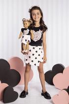 Conjunto Blusa e Shorts Saia Corações- Menina e Boneca Conjunto Blusa e Shorts Saia Corações- Menina e Boneca