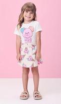 Conjunto blusa e shorts-saia ursinho J6840 Momi Conjunto blusa e shorts-saia ursinho J6840 Momi