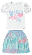 Conjunto blusa em crepe e saia de tule 3434 Conjunto blusa em crepe e saia de tule 3434