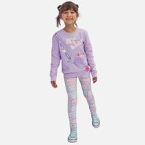 Conjunto Blusa Em Moletom Com Pelúcia E Calça Legging Em Termoskin Peluciado Infantil Menina Infanti 80341 Lilas Conjunto Blusa Em Moletom Com Pelúcia E Calça Legging Em Termoskin Peluciado Infantil Menina Infanti 80341 Lilas