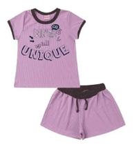 Conjunto Blusa Em Ribana Canelada E Shorts Lilas Conjunto Blusa Em Ribana Canelada E Shorts Lilas