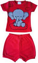 Conjunto Blusa Em Ribana Manga Curta Com Shorts Menina Menino Conjunto Blusa Em Ribana Manga Curta Com Shorts Menina Menino