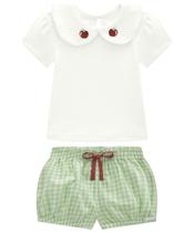 Conjunto blusa em suedine e short clochard Verde Somni