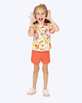 Conjunto Blusa Estampada e Shorts em Moletinho Infantil Feminino Kyly 1001278