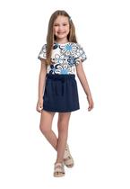 Conjunto Blusa Floral e Short-Saia Bee Loop