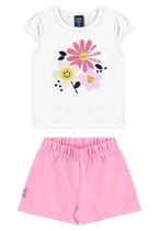 Conjunto Blusa Florezinhas e Short Bee Loop