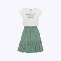 Conjunto Blusa Manga Curta e Saia Midi Infantil Feminino Have Fun 29640