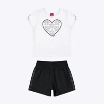 Conjunto Blusa Manga Curta e Short Moletom Juvenil Menina Kyly 1000570