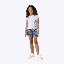 Conjunto Blusa Manga Curta E Shorts Estampa Flores Infantil Menina Kyly 1001038 Preto