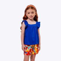 Conjunto Blusa Manga Curta e Shorts Florido Infantil Menina Vigat 4886