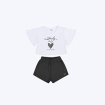 Conjunto Blusa Manga Curta e Shorts Infantil Feminino Have Fun 29643