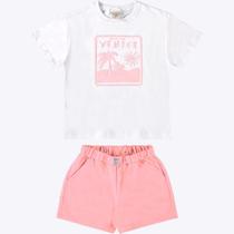 Conjunto Blusa Manga Curta e Shorts Moletinho Infantil Menina Have Fun 28936