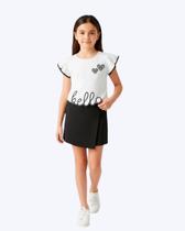 Conjunto Blusa Manga Curta e Shorts-Saia Infantil Feminino Kyly 1001854