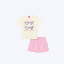 Conjunto Blusa Manga Curta Hello Sunshine E Shorts Rosa Infantil Menina Mundo Cinti 12542 Natural Conjunto Blusa Manga Curta Hello Sunshine E Shorts Rosa Infantil Menina Mundo Cinti 12542 Natural