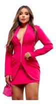 Conjunto Blusa Manga Longa Com Decote E Saia Curta Conjunto Blusa Manga Longa Com Decote E Saia Curta