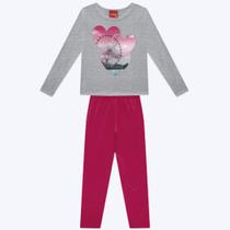 Conjunto Blusa Manga Longa e Calça Infantil Menina Kyly 1000786 Conjunto Blusa Manga Longa e Calça Infantil Menina Kyly 1000786