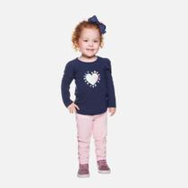 Conjunto Blusa Manga Longa E Calça Legging Cotton Infantil Menina Have Fun 29409 Azul Marinho Conjunto Blusa Manga Longa E Calça Legging Cotton Infantil Menina Have Fun 29409 Azul Marinho