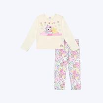 Conjunto Blusa Manga Longa E Calça Legging Unicórnio Infantil Menina Mundo Cinti 10355 Natural