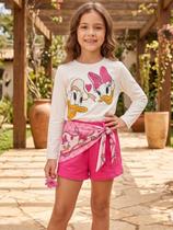 Conjunto Blusa Manga Longa e Shors Com Laço Momi