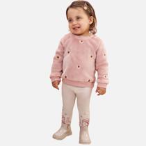 Conjunto Blusa Manga Longa Em Pelo Bordado E Calça Legging Em Termoskin Peluciado Bebê Menina Infanti 79595 Rose Conjunto Blusa Manga Longa Em Pelo Bordado E Calça Legging Em Termoskin Peluciado Bebê Menina Infanti 79595 Rose
