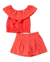 Conjunto Blusa Menina + Short Laise 100% Algodão - Anjos Baby