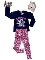 Conjunto Blusa ML e Legging Super Azul