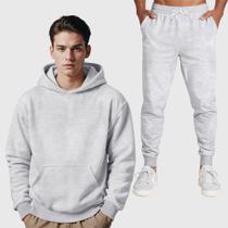 Conjunto Blusa Moletom Canguru + Calça Masculina Lisa