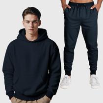 Conjunto Blusa Moletom Canguru + Calça Masculina Lisa Conjunto Blusa Moletom Canguru + Calça Masculina Lisa
