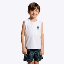 Conjunto Blusa Regata e Bermuda Microfibra Summer Infantil Menino Banana Danger 52207