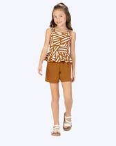 Conjunto Blusa Regata e Shorts em Moletom Infantil Feminino Kyly 1001311