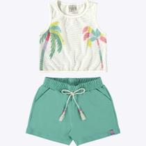 Conjunto Blusa Regata em Tela e Shorts Molecotton Infantil Menina Have Fun 28934