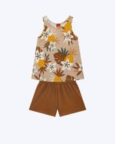 Conjunto Blusa Regata Estampada e Shorts Infantil Feminino Kyly P1001843