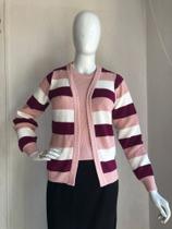 Conjunto Blusa regata lisa e casaco em malha inglesa - várias cores Conjunto Blusa regata lisa e casaco em malha inglesa - várias cores