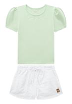 Conjunto blusa short clochard lesie coração Verde Somnii