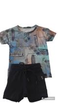 Conjunto blusa short estampa short pic tamanho 01
