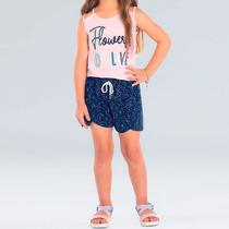 Conjunto(blusa+short) infantil feminino/menina floral