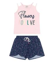 Conjunto(blusa+short) infantil feminino/menina floral Conjunto(blusa+short) infantil feminino/menina floral